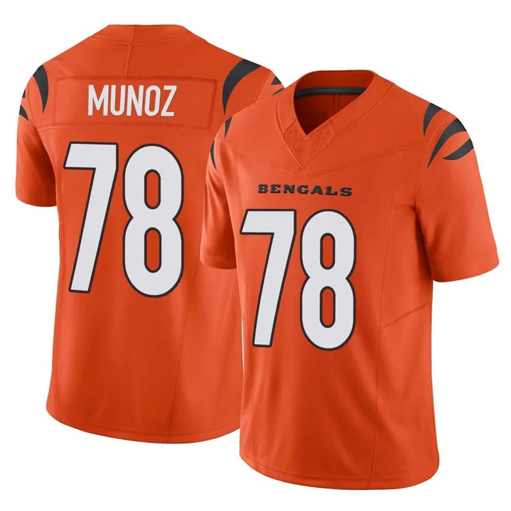Tlead C.Bengals #78 Anthony Munoz Player Orange Vapor F.U.S.E. Limited Home Game Stitched Jerseys