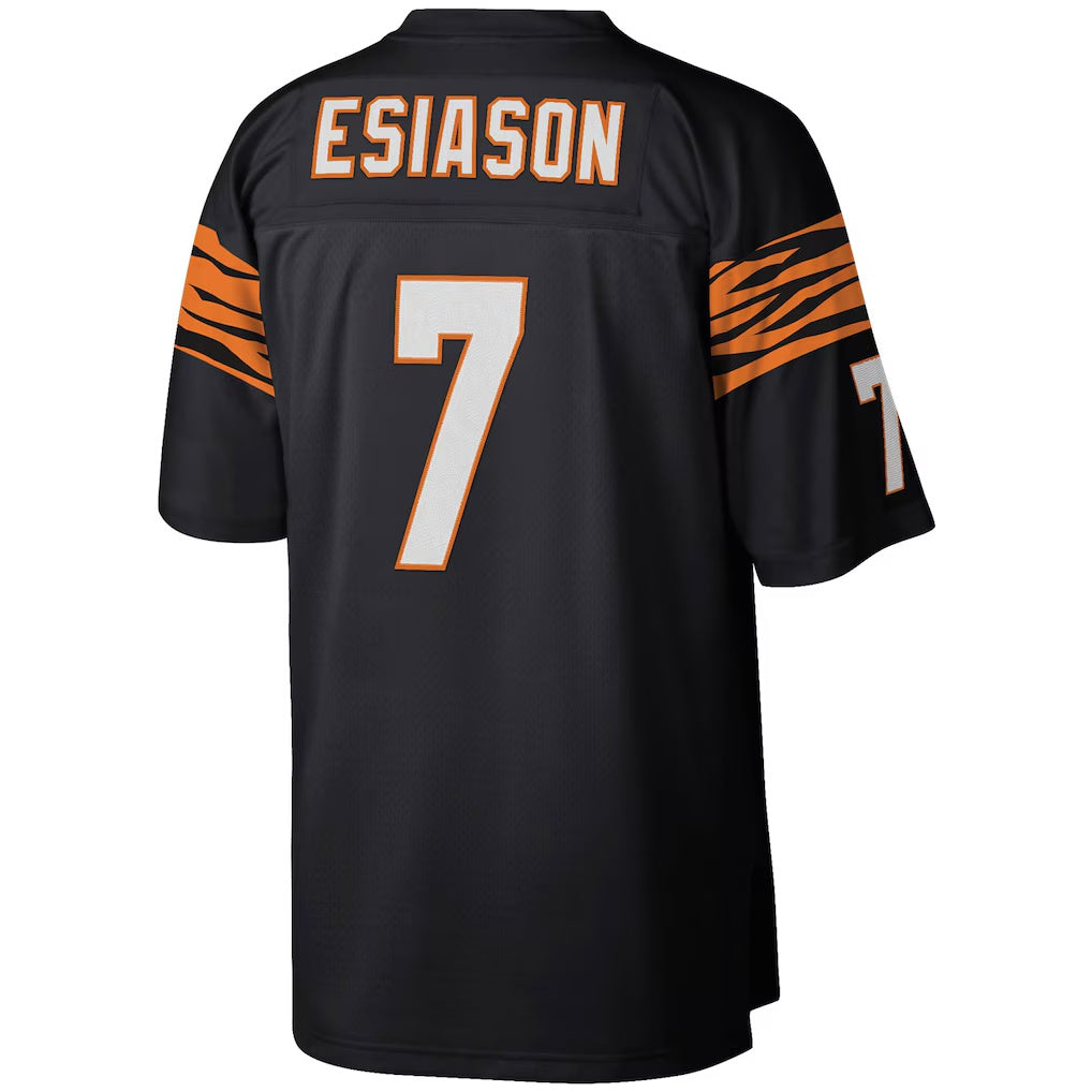 Tlead C.Bengals #7 Boomer Esiason Mitchell & Ness Black Legacy Replica Stitched Jerseys