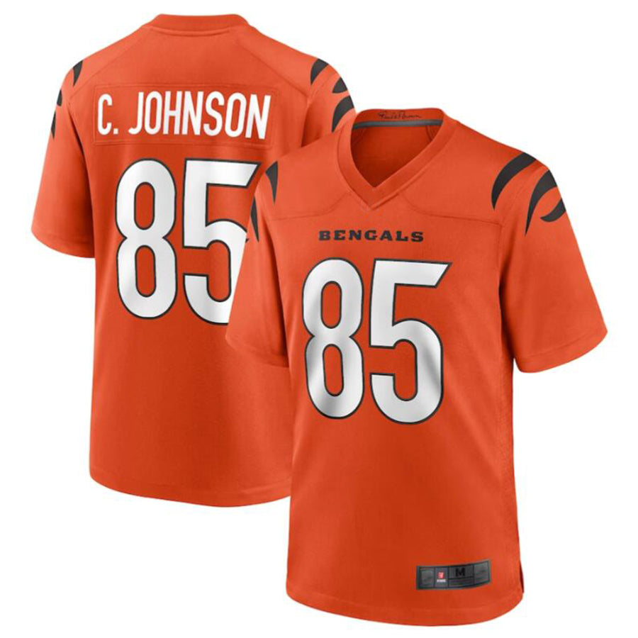 Tlead C.Bengals #85 Chad Johnson Orange Retired Player Alternate Game Jersey American Stitched Jerseys