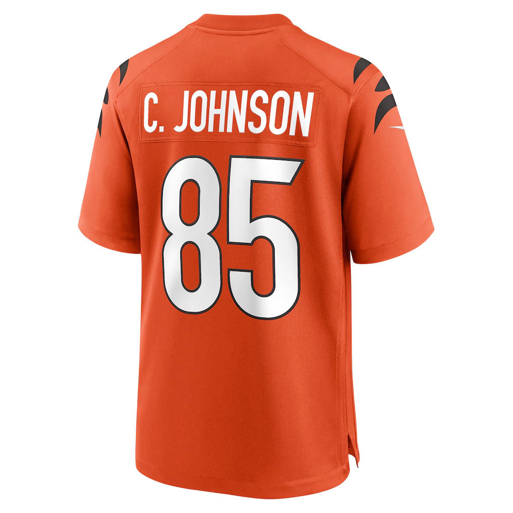 Tlead C.Bengals #85 Chad Johnson Player Orange Home Game Stitched Jerseys