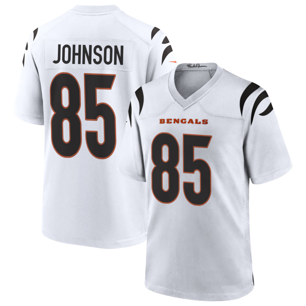 Tlead C.Bengals #85 Chad Johnson Player White Home Game Stitched Jerseys