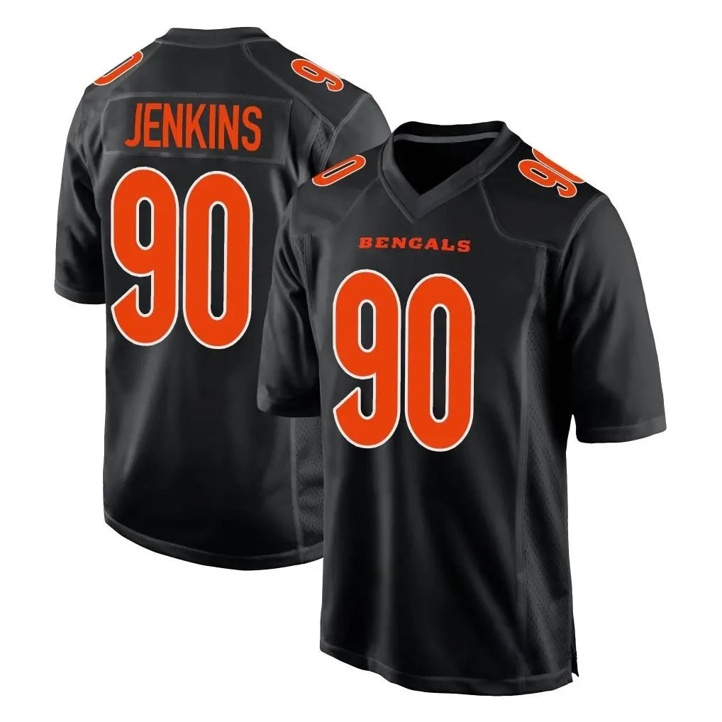 Tlead C.Bengals #90 Kris Jenkins Jr Player Black Fashion Game Stitched Jerseys
