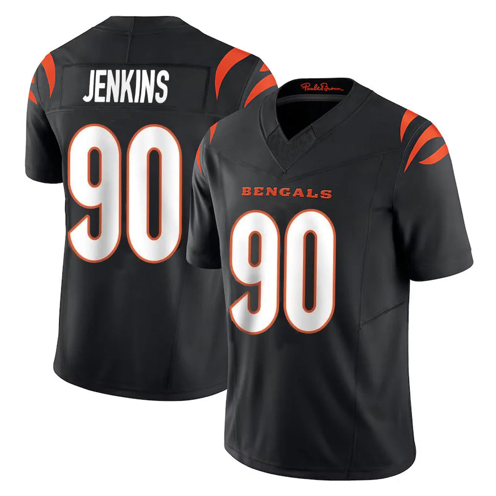 Tlead C.Bengals #90 Kris Jenkins Jr Player Black Vapor F.U.S.E. Limited Home Game Stitched Jerseys