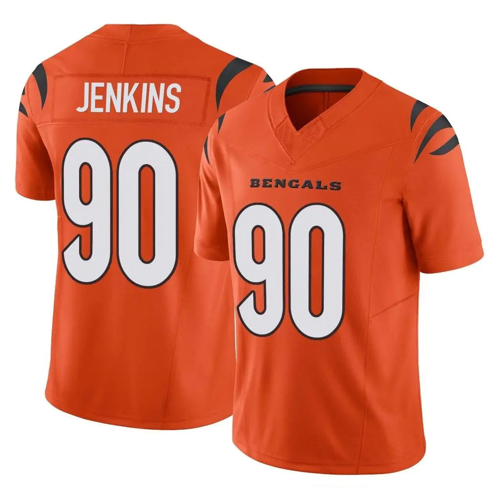 Tlead C.Bengals #90 Kris Jenkins Jr Player Orange Vapor F.U.S.E. Limited Home Game Stitched Jerseys