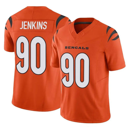 Tlead C.Bengals #90 Kris Jenkins Jr Player Orange Vapor F.U.S.E. Limited Home Game Stitched Jerseys