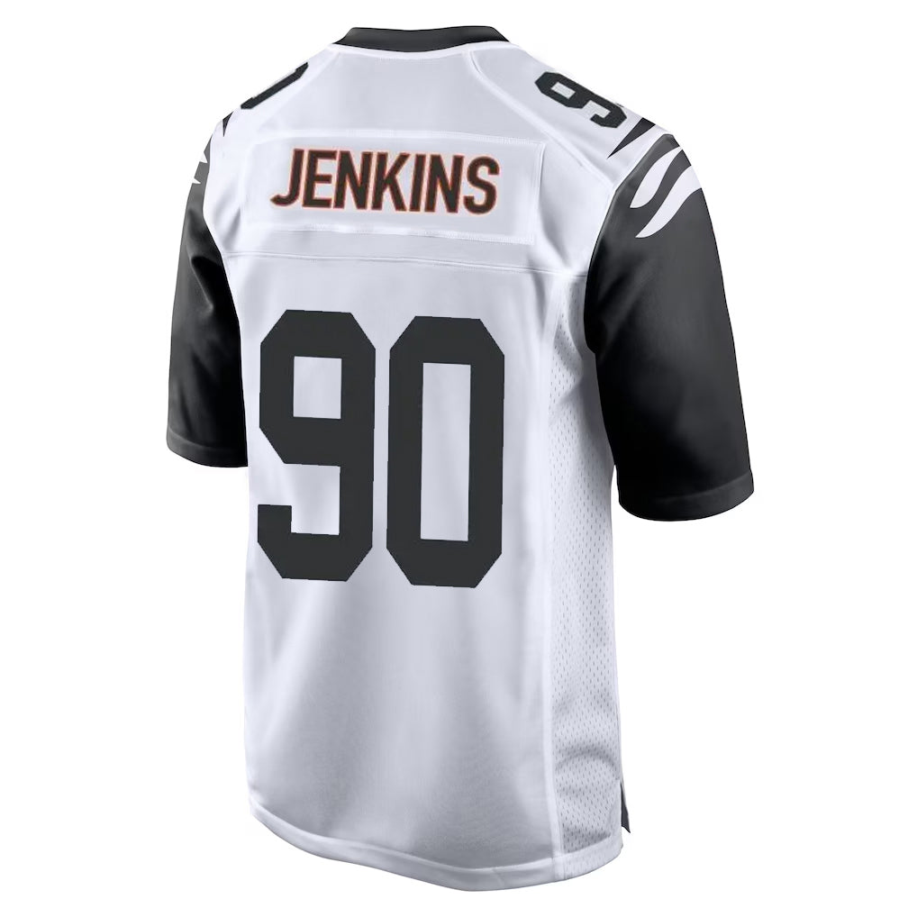 Tlead C.Bengals #90 Kris Jenkins Jr Player White Alternate Home Game Stitched Jerseys