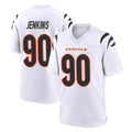 Tlead C.Bengals #90 Kris Jenkins Jr Player White Home Game Stitched Jerseys