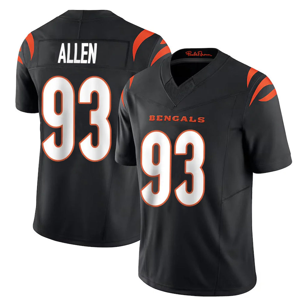 Tlead C.Bengals #93 Jonathan Allen Player Black Vapor F.U.S.E. Limited Home Game Stitched Jerseys