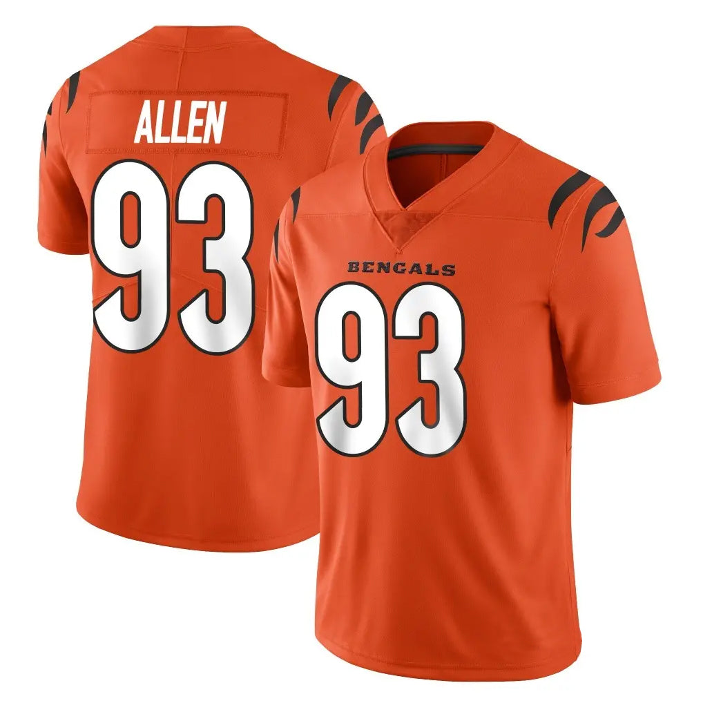 Tlead C.Bengals #93 Jonathan Allen Player Orange Vapor Untouchable Limited Home Game Stitched Jerseys