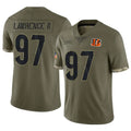 Tlead C.Bengals #97 Dexter Lawrence II Player Olive Salute to Service Limited Game Stitched Jerseys