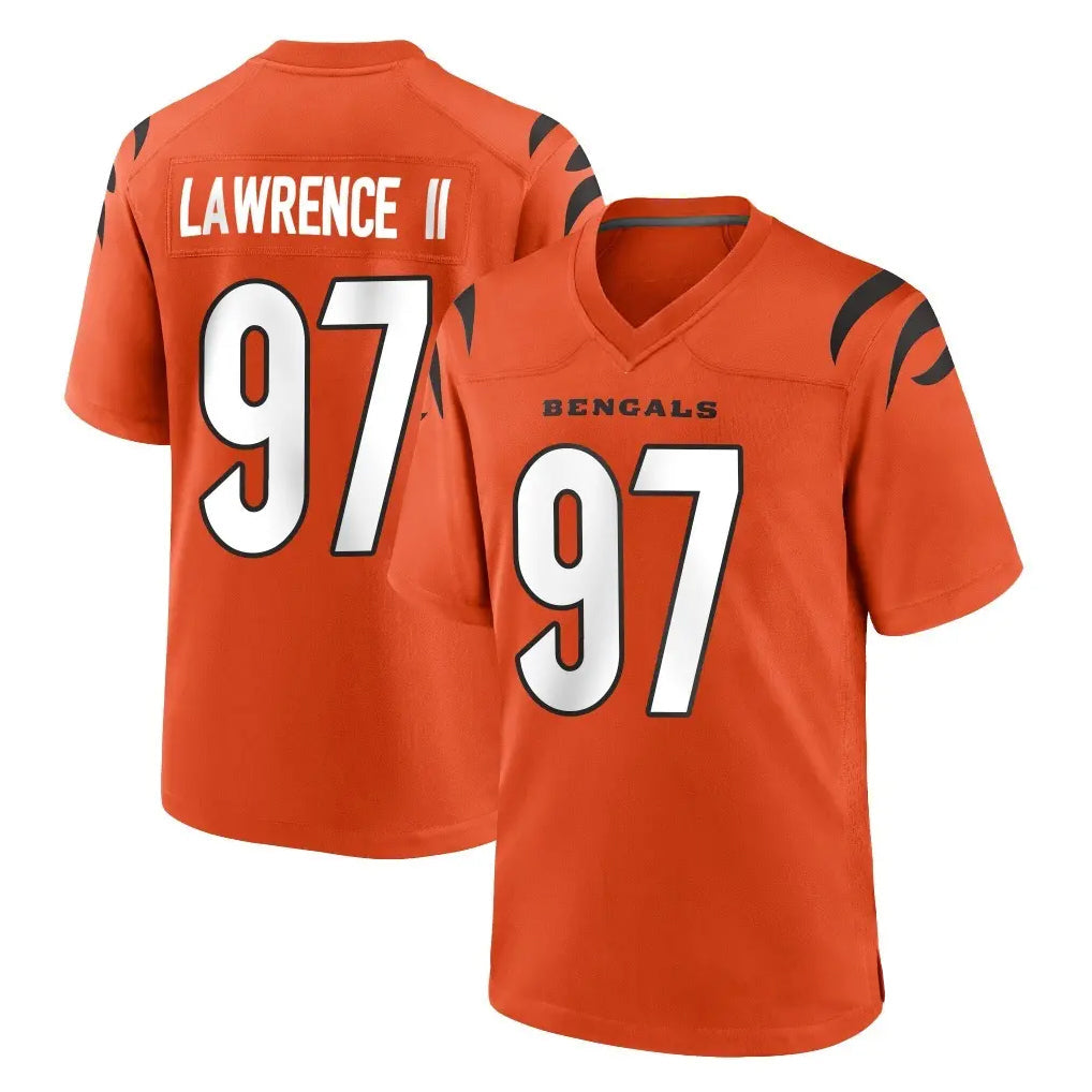 Tlead C.Bengals #97 Dexter Lawrence II Player Orange Home Game Stitched Jerseys