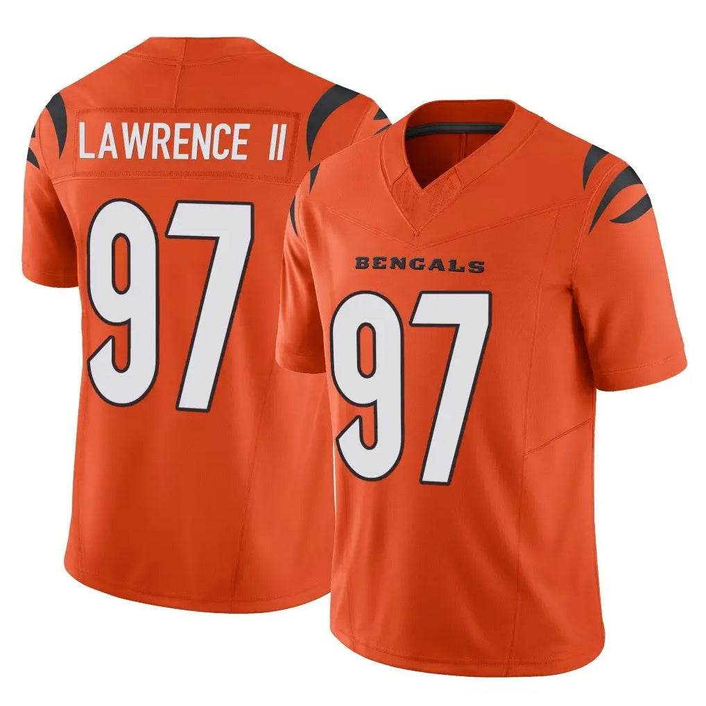 Tlead C.Bengals #97 Dexter Lawrence II Player Orange Vapor F.U.S.E. Limited Home Game Stitched Jerseys