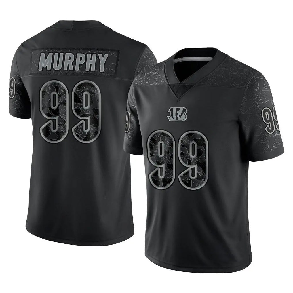 Tlead C.Bengals #99 Myles Murphy Player Black Reflective Limited Game Stitched Jerseys