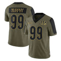 Tlead C.Bengals #99 Myles Murphy Player Olive Salute to Service Game Stitched Jerseys