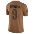 Tlead C.Bengals #9 Joe Burrow Player Brown Salute To Service Limited Stitched Jerseys