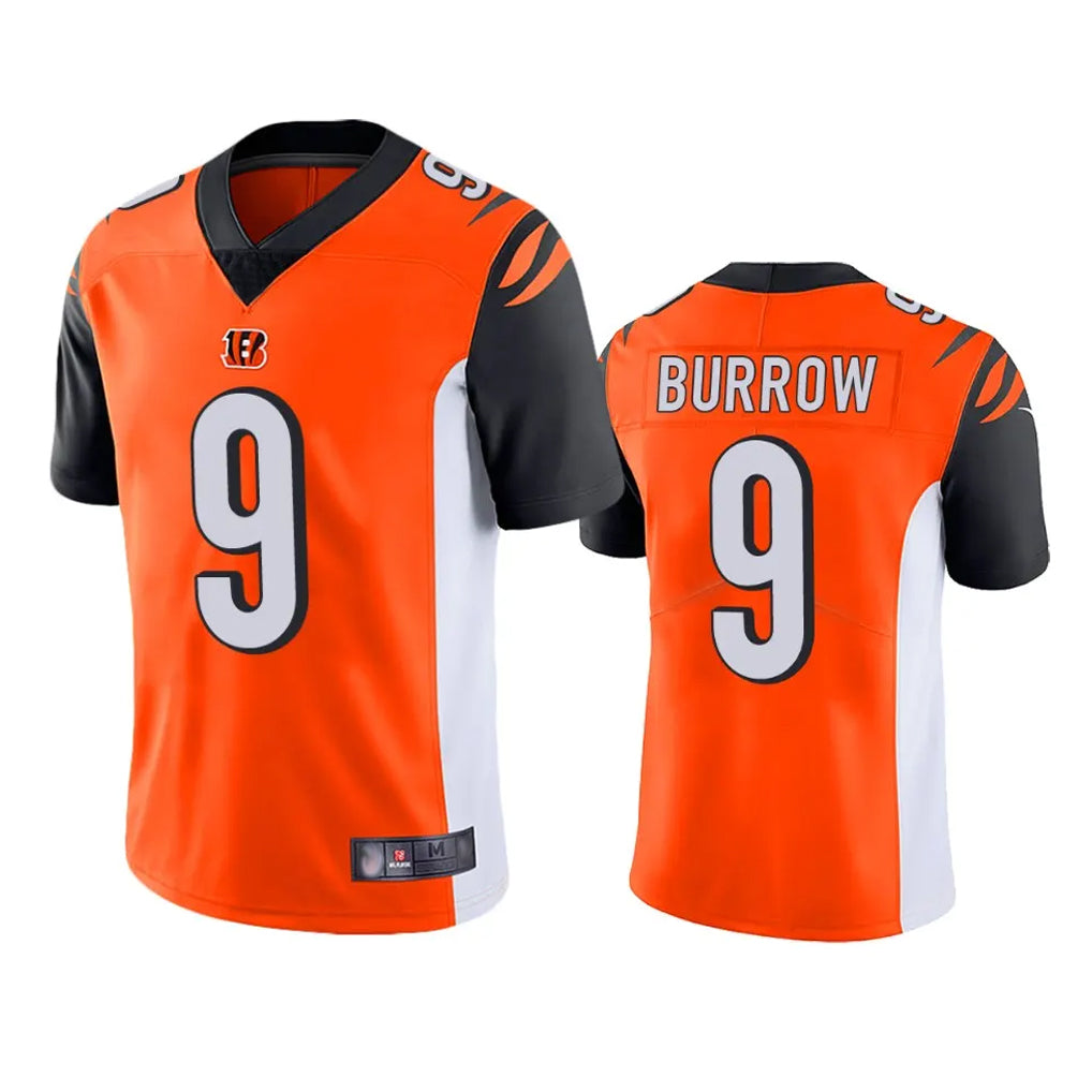 Tlead C.Bengals #9 Joe Burrow Player Orange Limited Home Game Stitched Jerseys