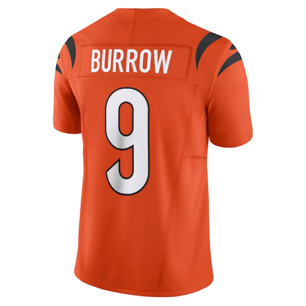 Tlead C.Bengals #9 Joe Burrow Player Orange Vapor F.U.S.E. Limited Stitched Jerseys