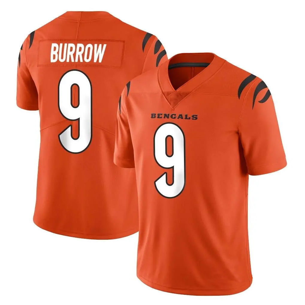 Tlead C.Bengals #9 Joe Burrow Player Orange Vapor Untouchable Limited Home Game Stitched Jerseys