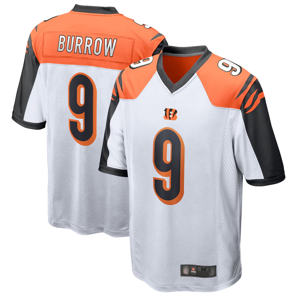 Tlead C.Bengals #9 Joe Burrow Player White Alternate Game Home Stitched Jerseys
