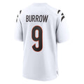 Tlead C.Bengals #9 Joe Burrow Player White Home Game Stitched Jerseys