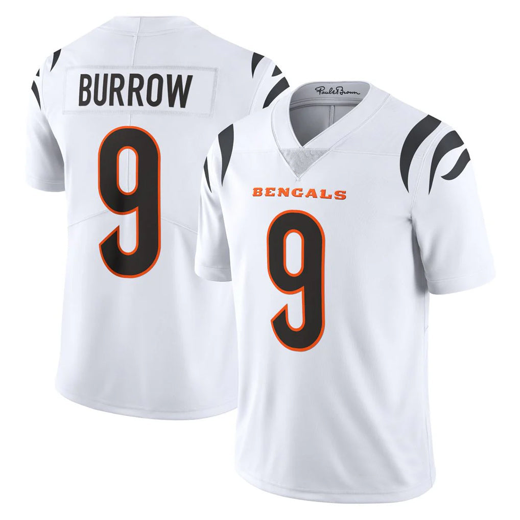 Tlead C.Bengals #9 Joe Burrow Player White Vapor Untouchable Limited Home Game Stitched Jerseys