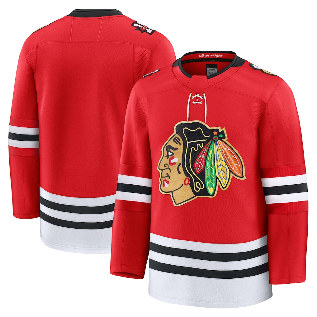 Tlead C.Blackhawks Red Centennial Premium Jerseys