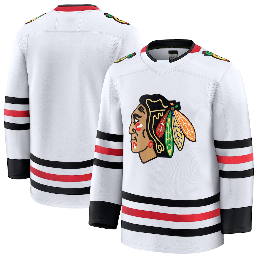 Tlead C.Blackhawks White Away Premium Jerseys