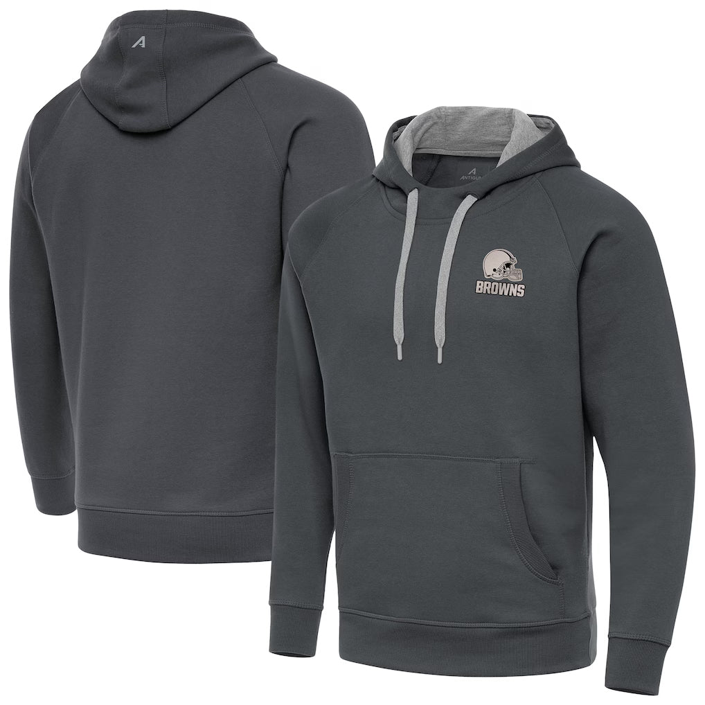 Tlead C.Browns Gray Brushed Carbon Pullover Hoodie Blank Player Limited Stitched Jerseys