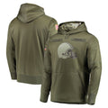 Tlead C.Browns Olive Salute to Service Pullover Hoodies Home Game Blank Player Stitched Jerseys
