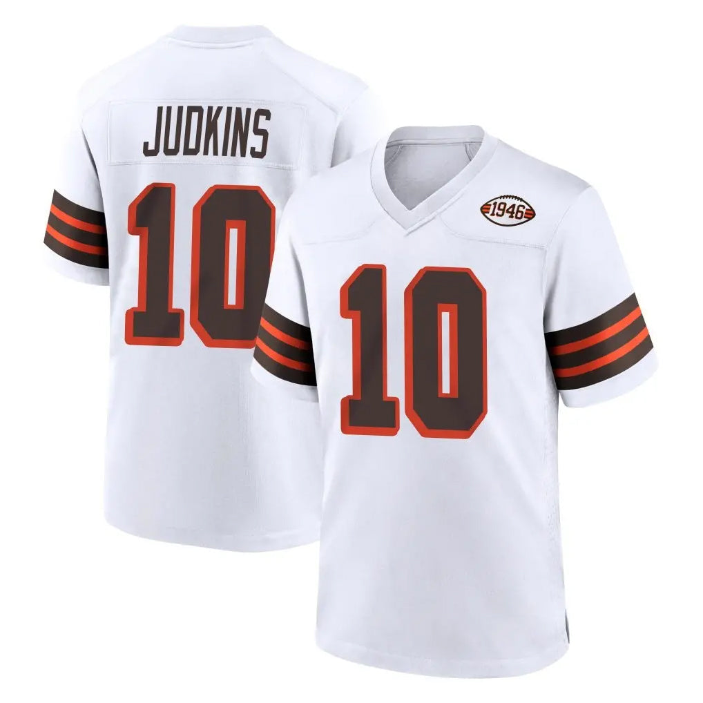 Tlead C.Browns #10 Quinshon Judkins Player White Alternate Home Game Stitched Jerseys