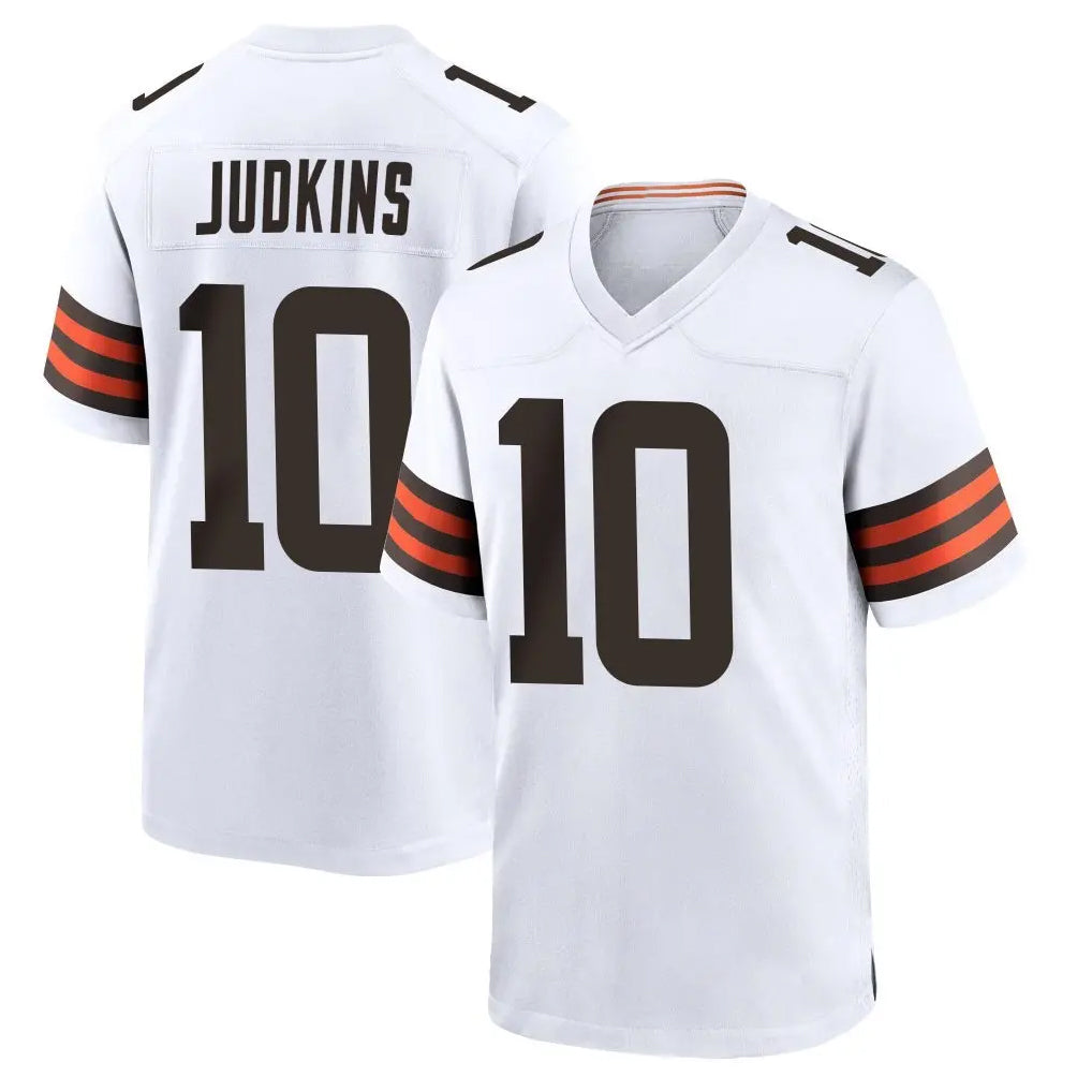 Tlead C.Browns #10 Quinshon Judkins Player White Home Game Stitched Jerseys