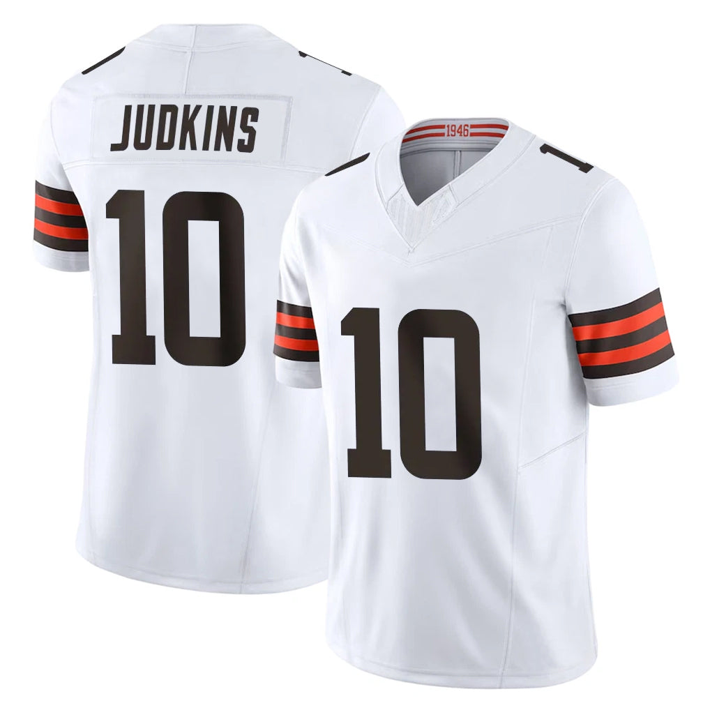 Tlead C.Browns #10 Quinshon Judkins Player White Vapor F.U.S.E. Limited Home Game Stitched Jerseys