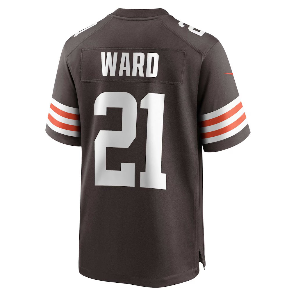 Tlead C.Browns #21 Denzel Ward Brown Game Stitched Jerseys