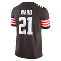 Tlead C.Browns #21 Denzel Ward Brown Vapor F.U.S.E. Limited Stitched Jerseys