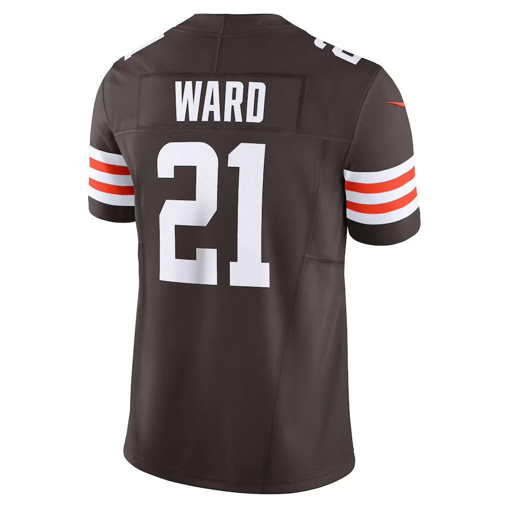 Tlead C.Browns #21 Denzel Ward Brown Vapor F.U.S.E. Limited Stitched Jerseys
