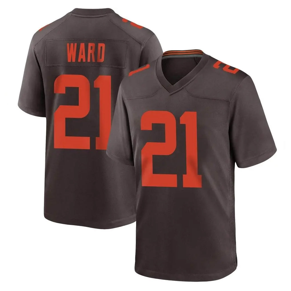 Tlead C.Browns #21 Denzel Ward Player Brown Alternate Home Game Stitched Jerseys