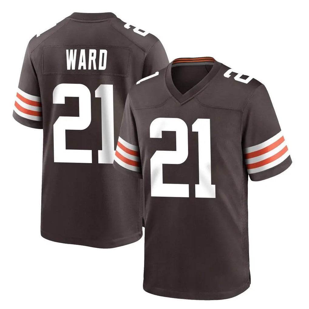 Tlead C.Browns #21 Denzel Ward Player Brown Home Game Stitched Jerseys