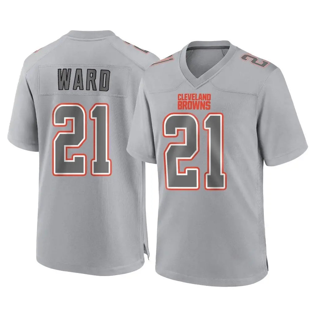 Tlead C.Browns #21 Denzel Ward Player Gray Atmosphere Fashion Game Stitched Jerseys