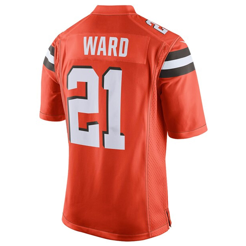 Tlead C.Browns #21 Denzel Ward Player Orange Vapor Limited Football Jerseys