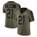 Tlead C.Browns #21 Denzel Ward Player Salute To Service Limited Olive Football Jerseys