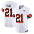 Tlead C.Browns #21 Denzel Ward Player White Limited Vapor F.U.S.E. Alternate Game Stitched Jerseys