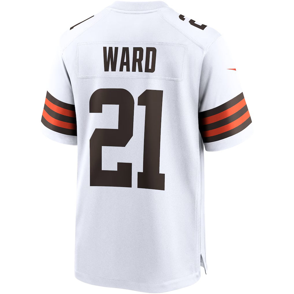 Tlead C.Browns #21 Denzel Ward White Game Stitched Jerseys