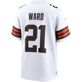 Tlead C.Browns #21 Denzel Ward White Game Stitched Jerseys