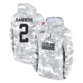 Tlead C.Browns #2 Shedeur Sanders Player Arctic Camo Salute to Service Hoodies Limited Game Stitched Jerseys