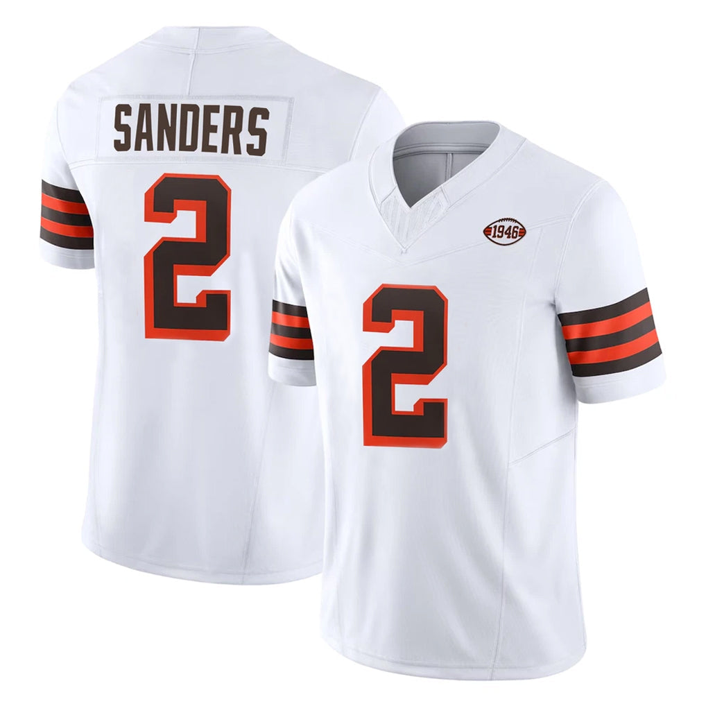 Tlead C.Browns #2 Shedeur Sanders Player White Limited Vapor F.U.S.E. Alternate Game Stitched Jerseys