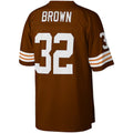 Tlead C.Browns #32 Jim Brown Mitchell & Ness Brown Big & Tall Retired Player Replica Stitched Jerseys