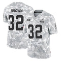 Tlead C.Browns #32 Jim Brown Player Arctic Camo Salute to Service Limited Home Game Stitched Jerseys
