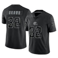Tlead C.Browns #32 Jim Brown Player Black Reflective Home Game Stitched Jerseys