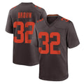 Tlead C.Browns #32 Jim Brown Player Brown Alternate Home Game Stitched Jerseys