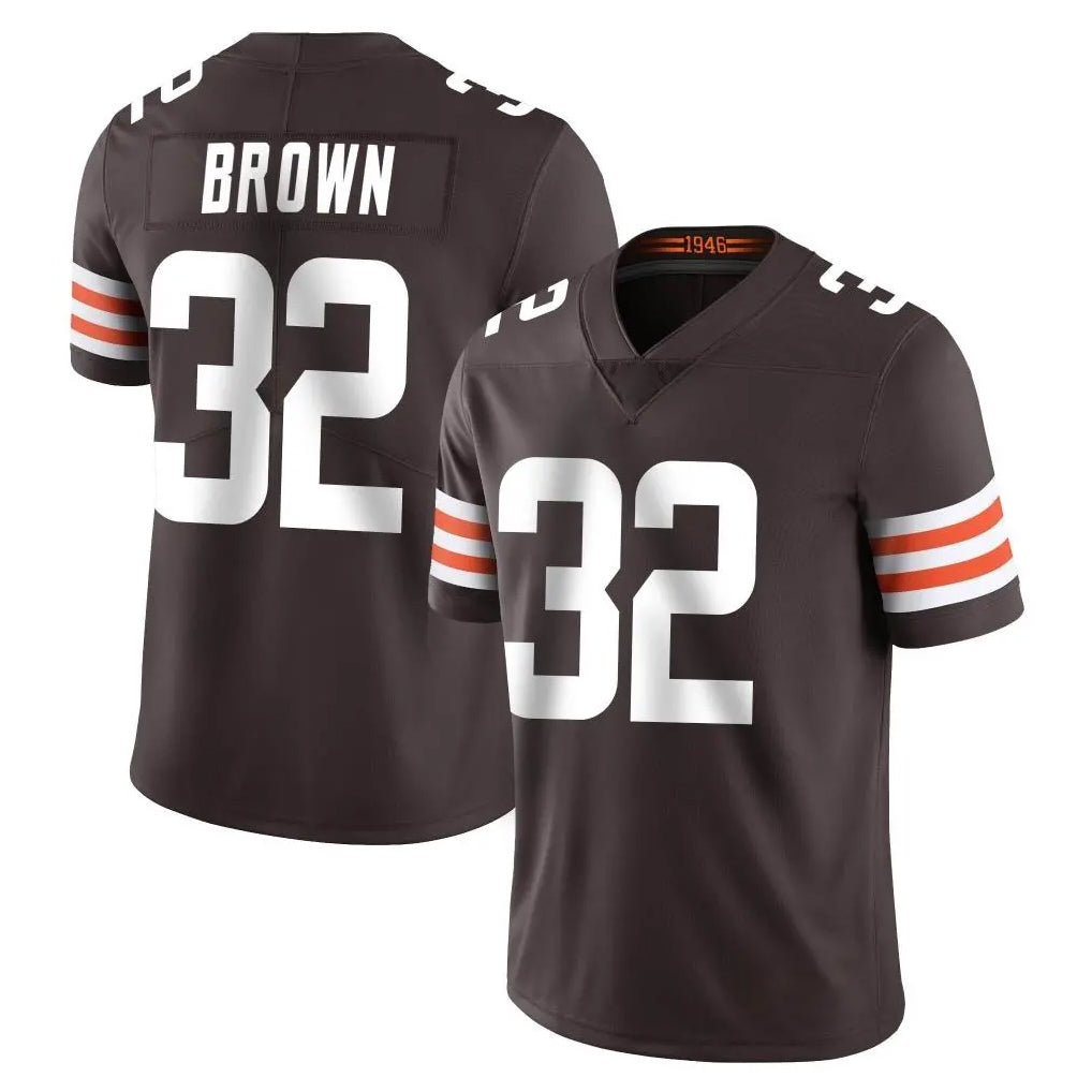 Tlead C.Browns #32 Jim Brown Player Brown Color Vapor Untouchable Limited Home Game Stitched Jerseys